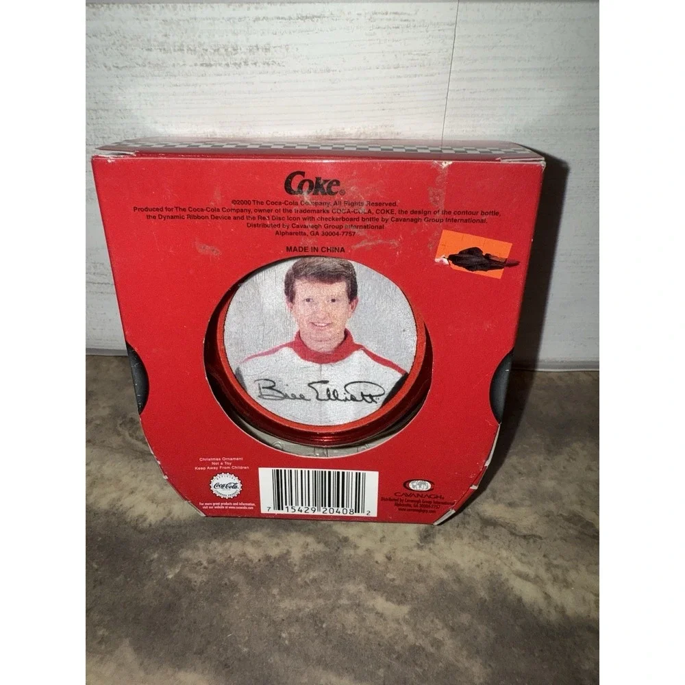 NASCAR Bill Elliot Coca-Cola Coke Christmas Ornament Vintage‎